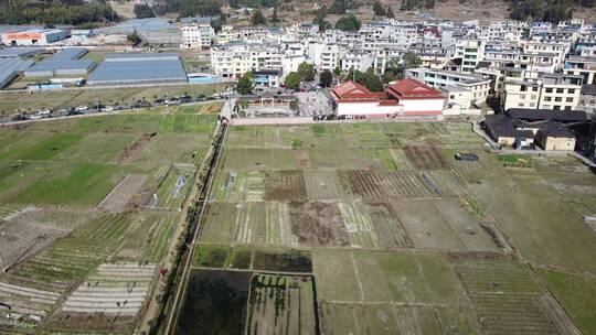 航拍乡村请林公民俗文化活动