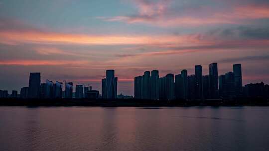 长沙_湘江边建筑群视频素材模板下载