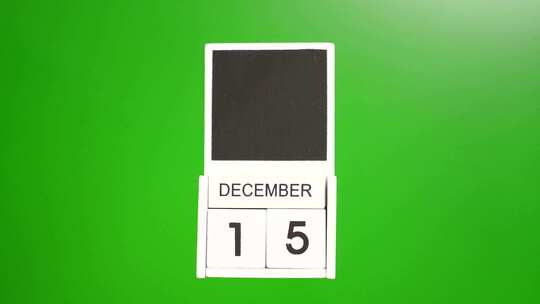 12.绿色背景上日期为12月15日的日历