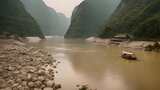 枯水期江河高清在线视频素材下载