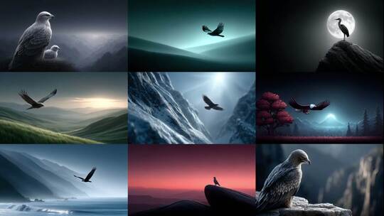 雄鹰翱翔高山之巅尽显王者风范高清在线视频素材下载