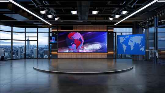 3D虚拟电视演播室新闻Ab1 21视频素材模板下载