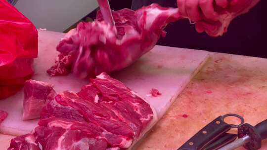 肉铺切肉剔肉
