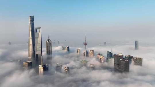 上海云海 平流雾 上海穿云 陆家嘴穿云
