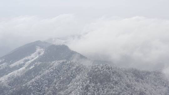 杭州灵隐雪下雪航拍