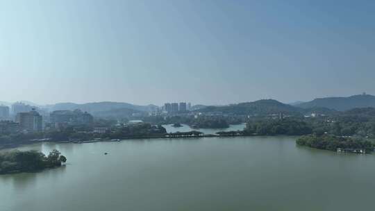 惠州西湖景区航拍惠州西湖湖泊风景