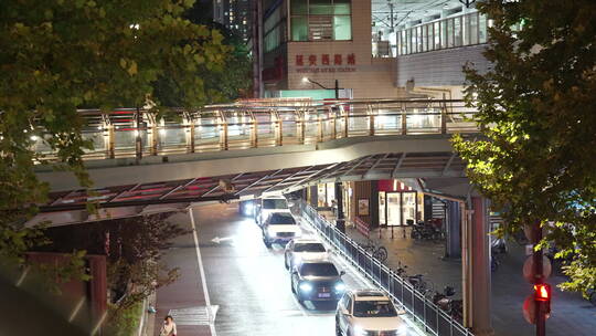 上海延安西路高架夜景视频素材模板下载