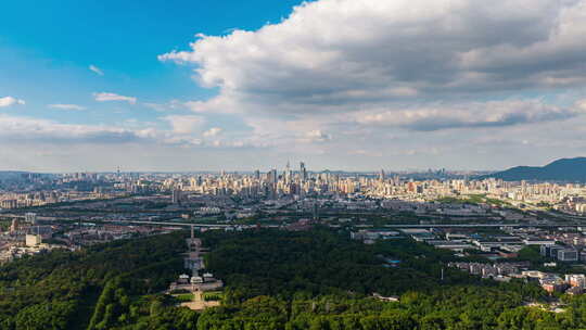 南京城市大景航拍延时