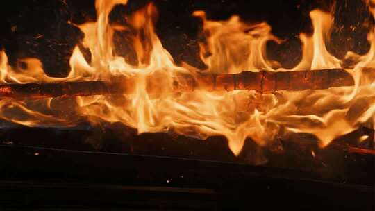 圣诞节壁炉火焰燃烧温暖治愈背景视频