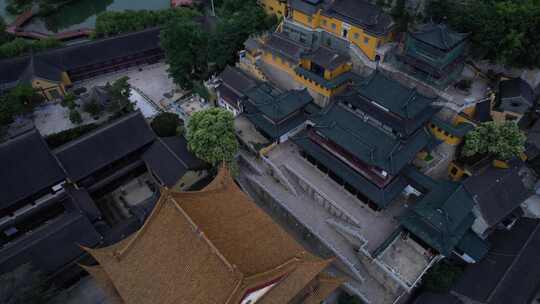 镇江金山公园景区金山寺航拍