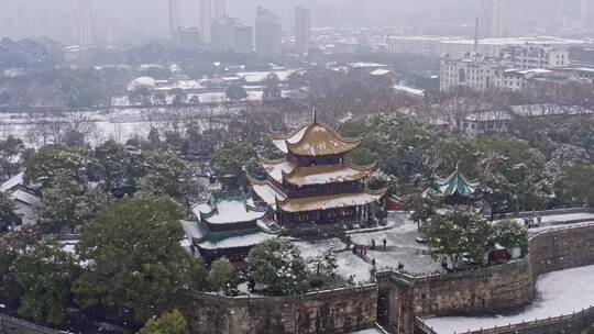 湖南岳阳城市风光航拍视频