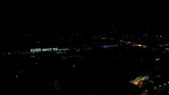 4K青海互助全景夜景航拍01视频素材模板下载