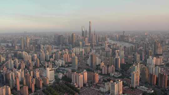 航拍上海 远眺 陆家嘴金融中心视频素材模板下载