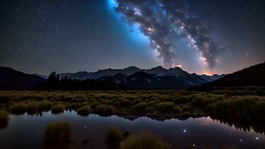 星空银河夜空斗转星移日夜交替