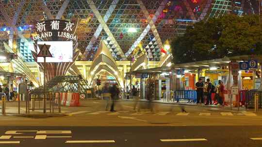 澳门大堂区CBD夜景