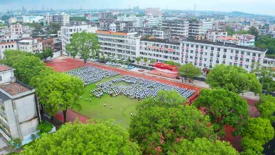 学生升国旗学生列队学生升旗仪式