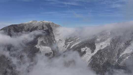 4K秦岭朱雀国家森林公园（冰晶顶）雪景航拍