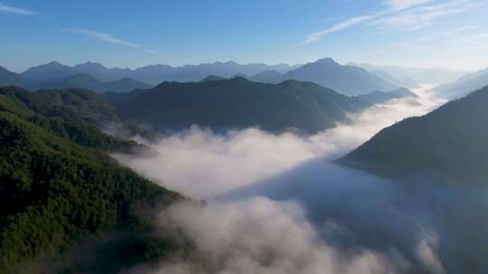 江南高山山谷云海浙江丽水松阳航拍