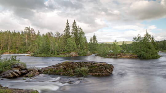 挪威湍急的河流视频素材模板下载