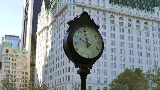 时钟，城市时钟，中央公园，缩小