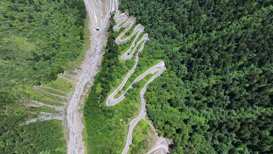 航拍四川独库公路宝康线高山森林风光