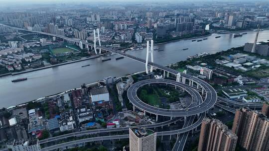 上海桥梁交通南浦大桥日出地标宣传片航拍