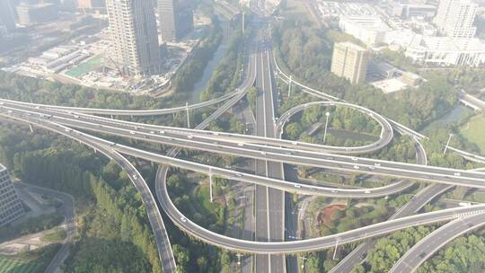 4K航拍杭州中兴立交桥视频素材模板下载