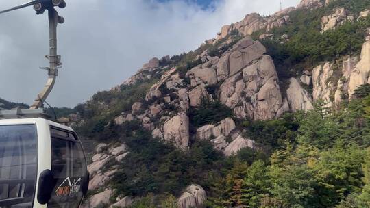 4k 青岛崂山风景区索道运输