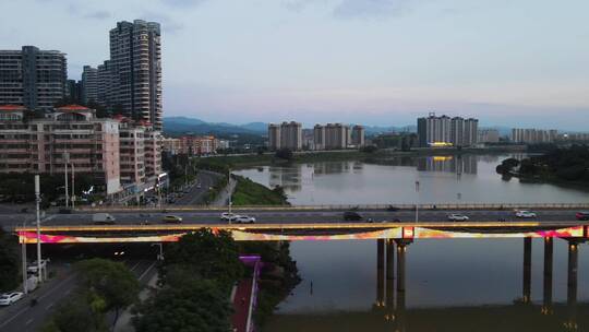 航拍江西赣州武隆大桥夜景