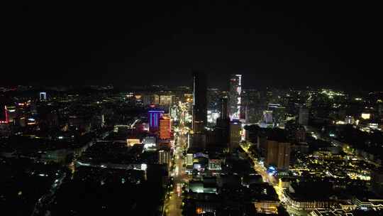 江苏徐州城市夜景灯光城市夜景航拍