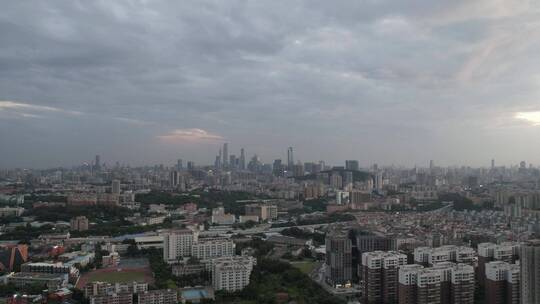 广州 天河 车流 黄昏 日落 延时 航拍