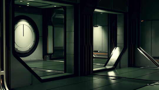 现实的未来科幻飞船走廊