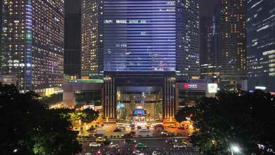 广州珠江新城中信大厦夜景视频素材模板下载