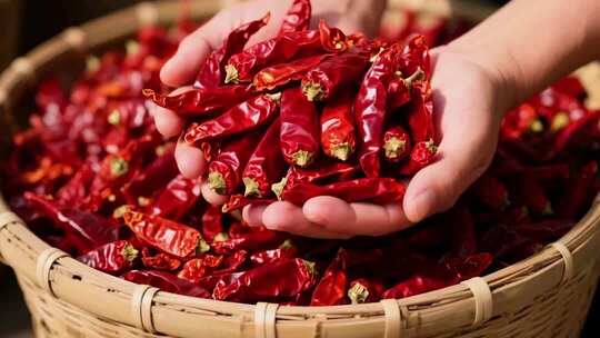 香辣诱人的辣椒美食特写