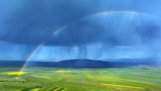 田园风光雨后彩虹