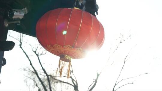 中国红灯笼和佛教螺旋香圈的大气拍摄