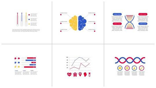 彩色医学数据信息图元素包AE模板