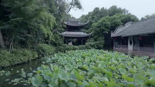 高清航拍四川眉山三苏祠苏东坡苏轼