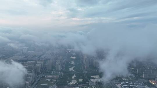 云雾缭绕洛阳城市云海中轴线宣传片