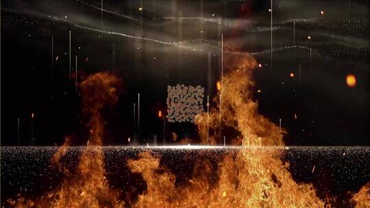 火焰特效配合文字E3D动画大气年会金色背景