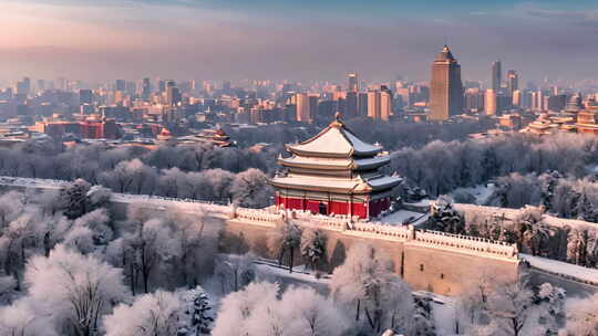 北京冬天雪景