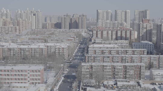 屋顶积雪 楼顶积雪 冬天雪景视频素材模板下载