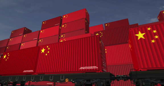 中国出口集装箱货运列车车厢回路