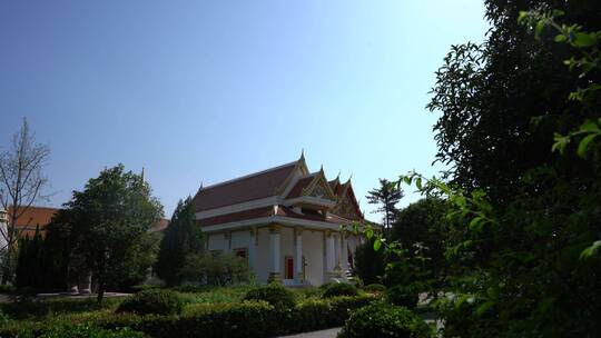 洛阳白马寺国际佛殿泰国寺庙古建筑光影