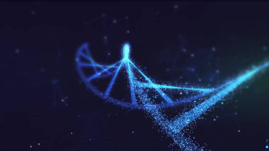 蓝色科技感DNA线条旋转