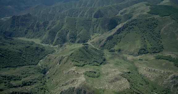 航拍内蒙古呼和浩特大青山井尔梁风景