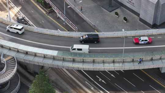 香港中环城市交通航拍