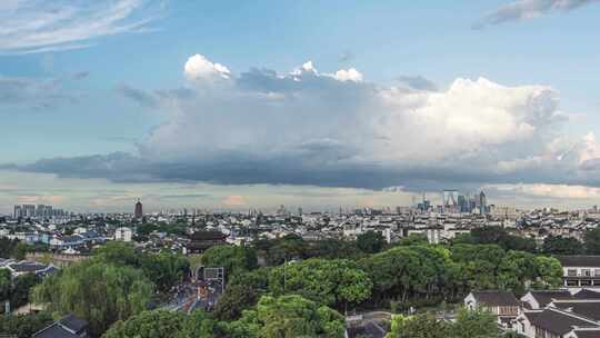 苏州城区黄昏天空大气云朵 城市延时宣传片