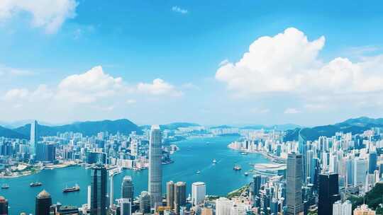 香港城市风光航拍全景