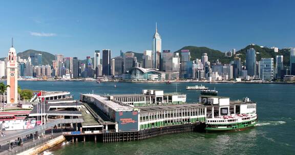 航拍香港摩天大楼景观
